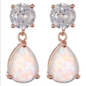 ADORNIA Pear Shaped Crystal Drop Earrings